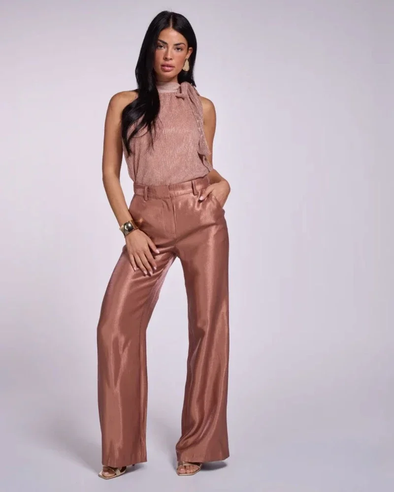 Trouser Lolani Wide Shine Copper Bruin 1 Trouser Lolani Wide Shine Copper Bruin 1