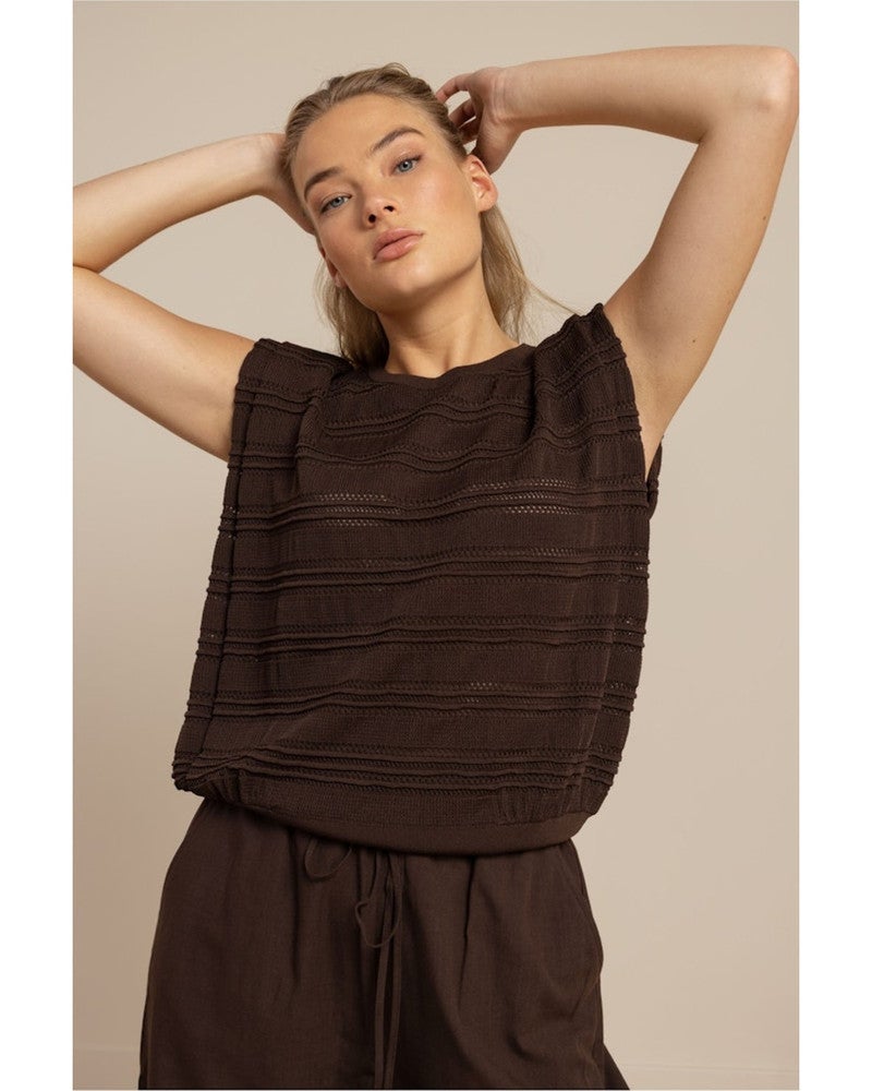 Leona knitted top Bruin 1 Leona knitted top Bruin 1