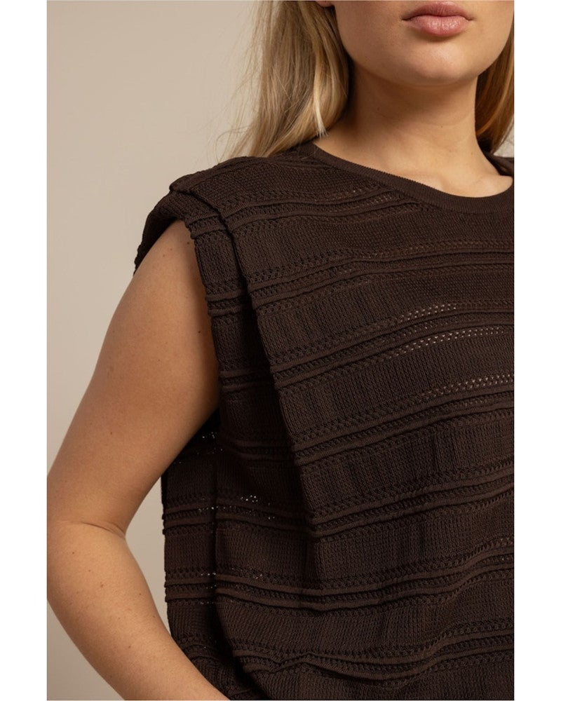 Leona knitted top Bruin 1 Leona knitted top Bruin 1