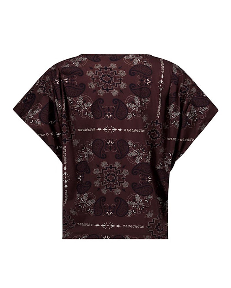 Renske paisley vneck top Bruin 1 Renske paisley vneck top Bruin 1