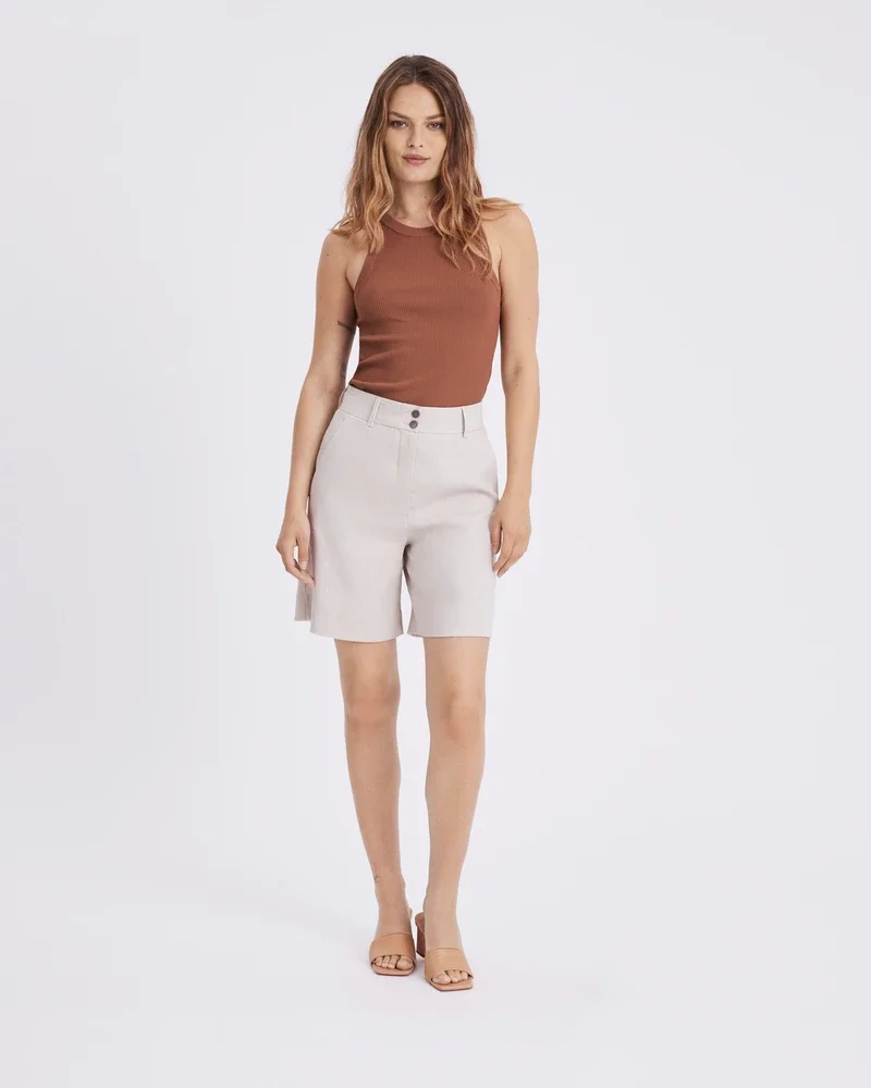 LAURAFV MIDI SHORTS 769 SAND LINEN Beige LAURAFV MIDI SHORTS 769 SAND LINEN Beige