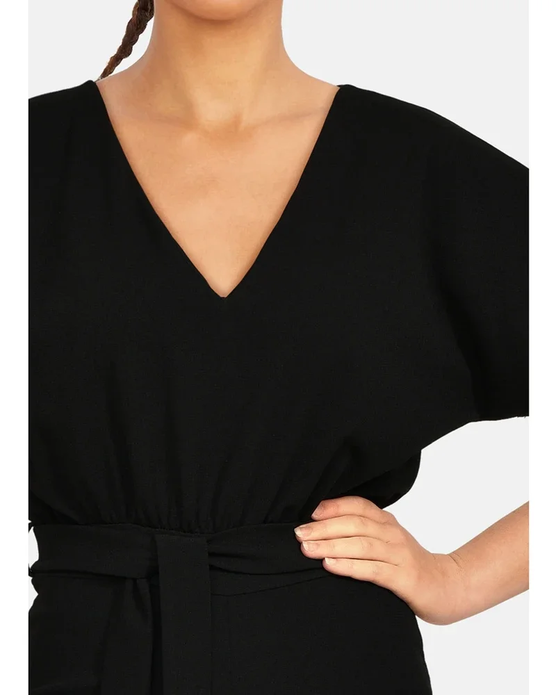 GIRL-JU V-hals Jumpsuit Zwart 1 GIRL-JU V-hals Jumpsuit Zwart 1