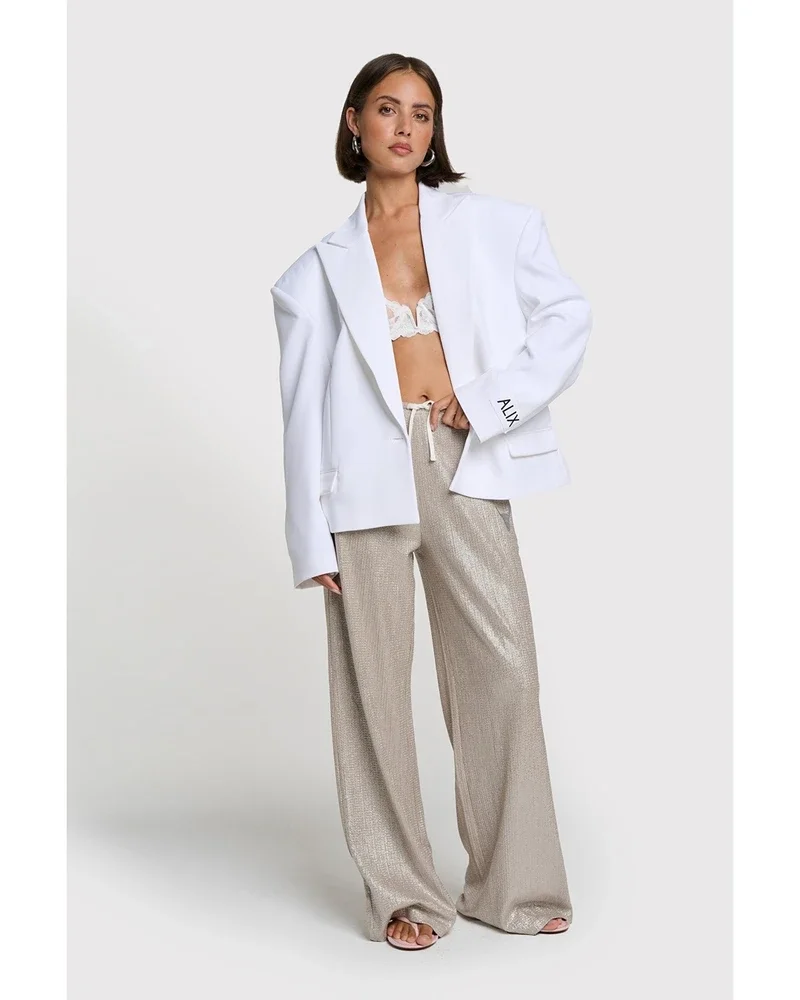 ladies knitted shiny pants Zilver ladies knitted shiny pants Zilver