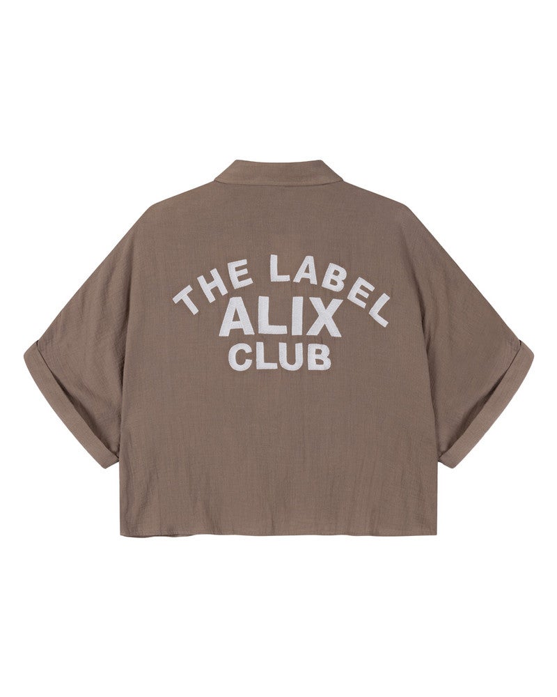 ladies woven oversized crinkle blouse Bruin 1 ladies woven oversized crinkle blouse Bruin 1