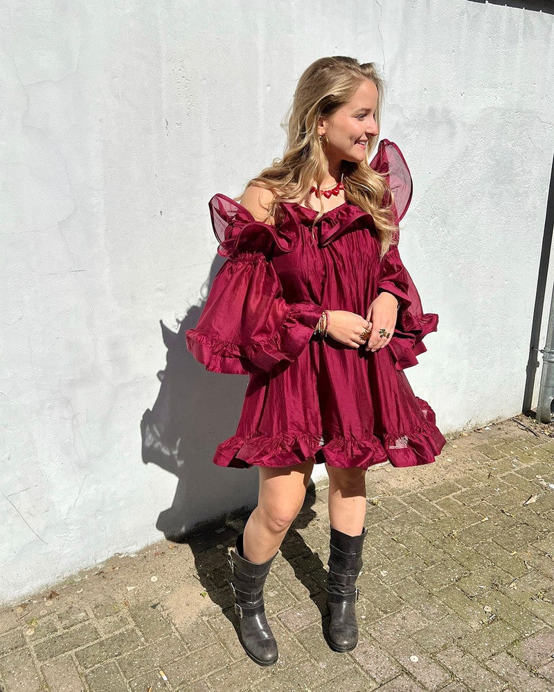 YASFALLULAH O/S DRESS Bordeaux YASFALLULAH O/S DRESS Bordeaux