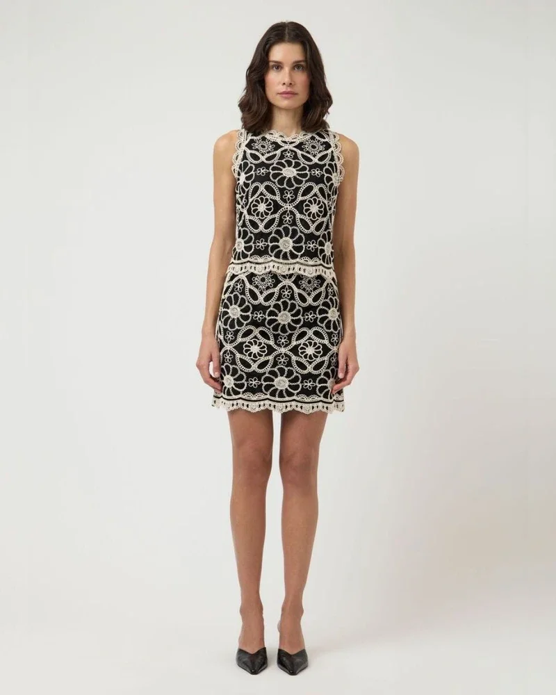 YASCILIA HW CROCHET SKIRT - FEST Zwart 1 YASCILIA HW CROCHET SKIRT - FEST Zwart 1