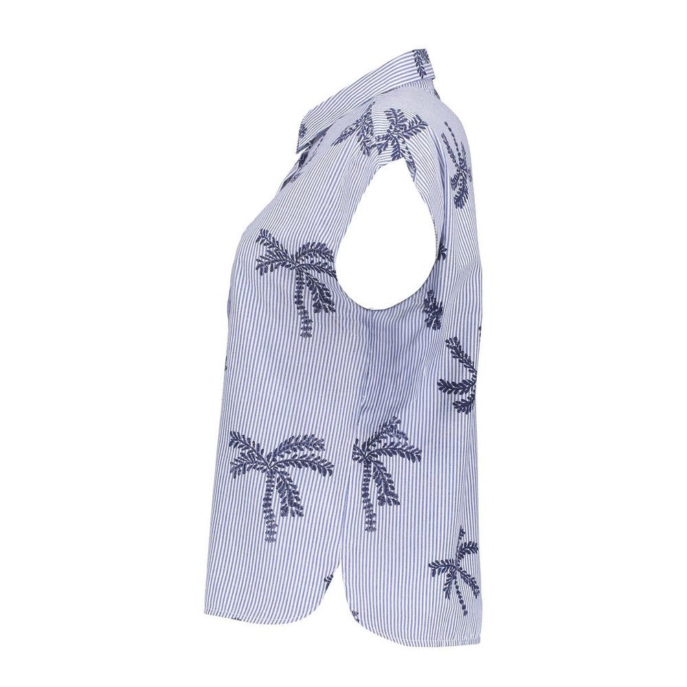 Top stripes & palmtree Blauw Top stripes & palmtree Blauw
