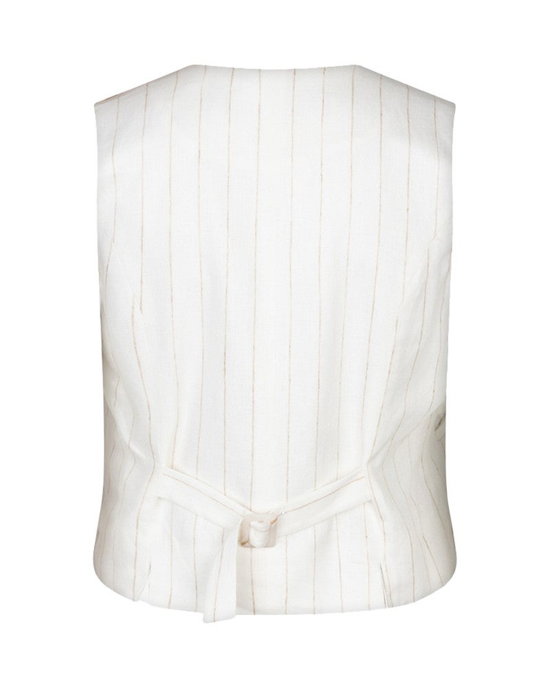 Gilet short linen striped Off White Gilet short linen striped Off White