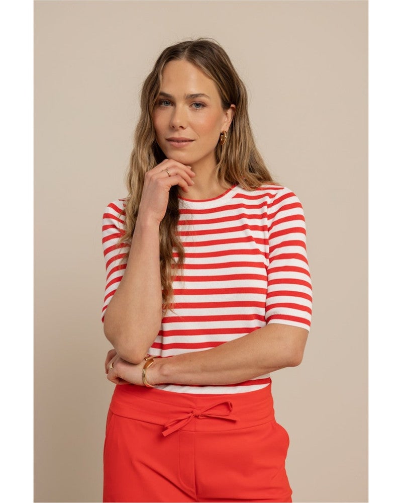 Luna stripe sl pullover Rood Luna stripe sl pullover Rood