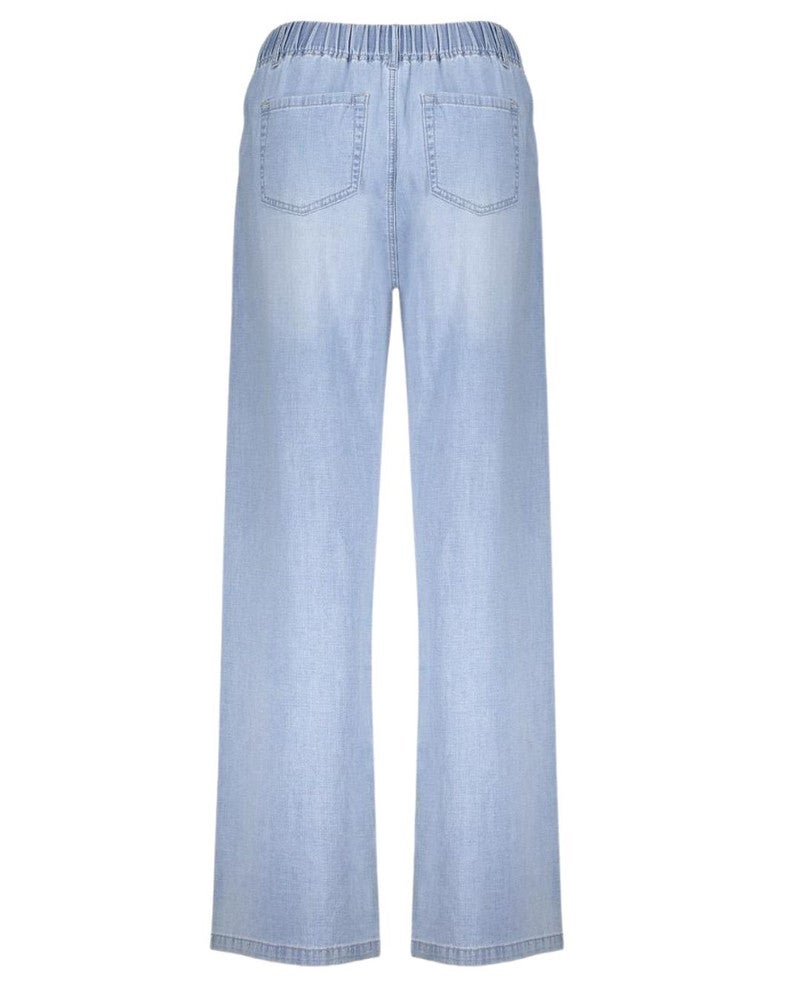 Jeans wide bleached Blauw Jeans wide bleached Blauw