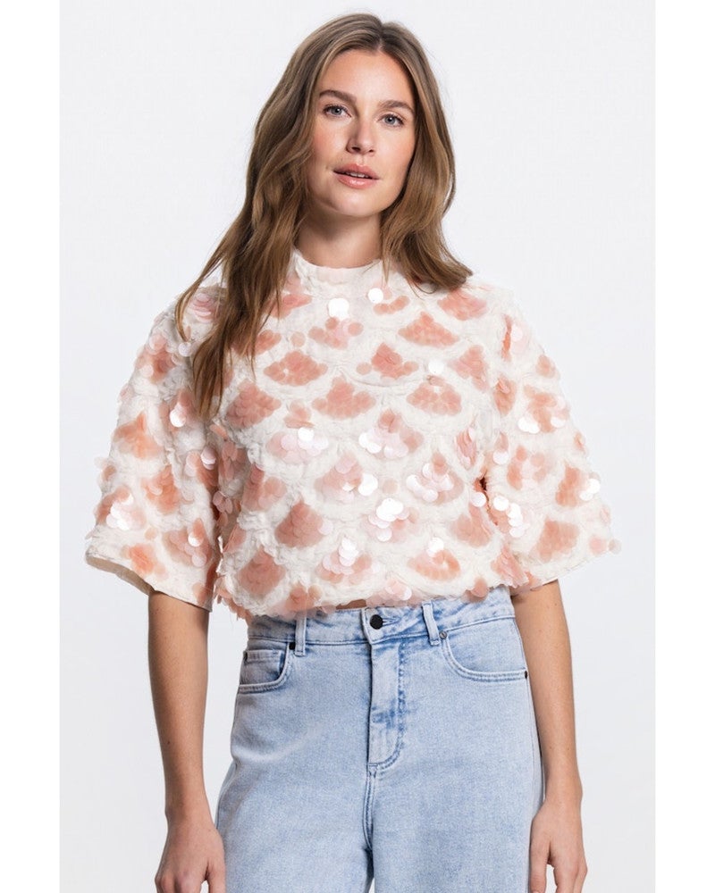 RIAN TOP MS 116 short sleeve high neck Oranje RIAN TOP MS 116 short sleeve high neck Oranje