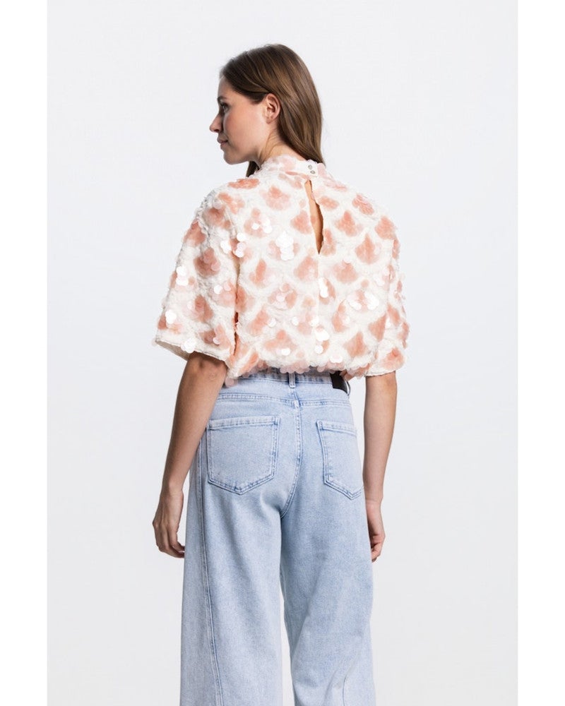 RIAN TOP MS 116 short sleeve high neck Oranje RIAN TOP MS 116 short sleeve high neck Oranje