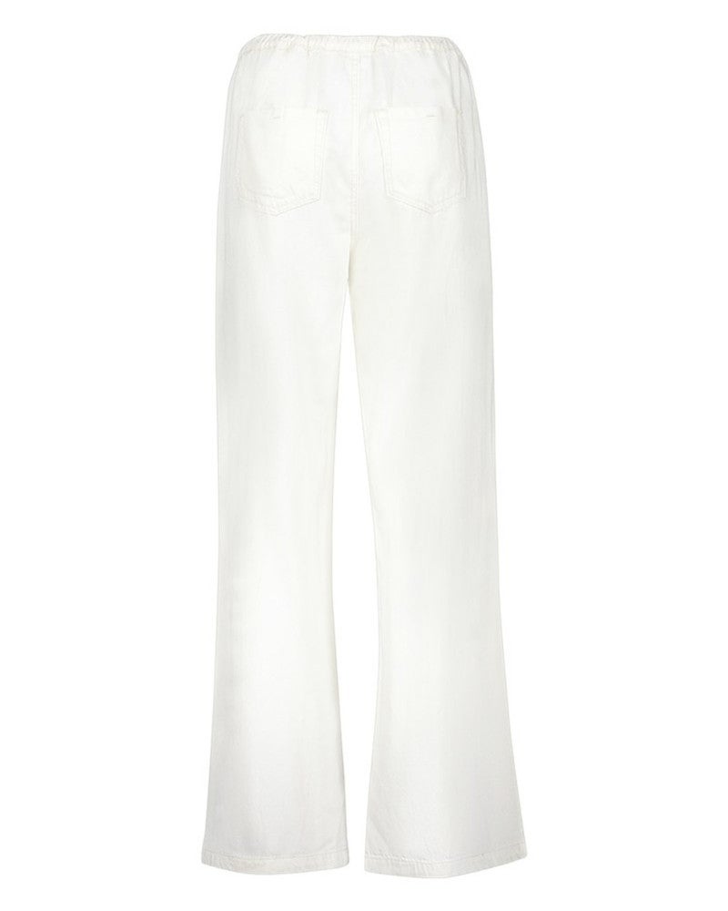 Jeans wide elastic waist co/li Ecru Jeans wide elastic waist co/li Ecru