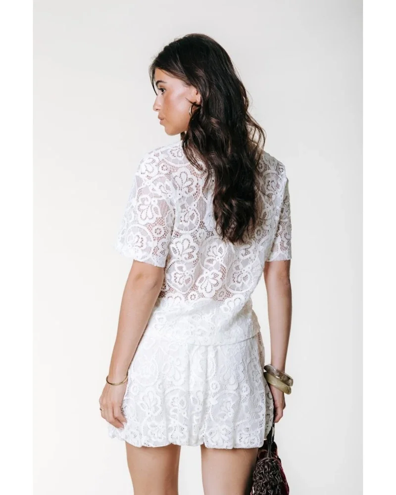 Bonny Lace Balloon Skirt Off White Bonny Lace Balloon Skirt Off White