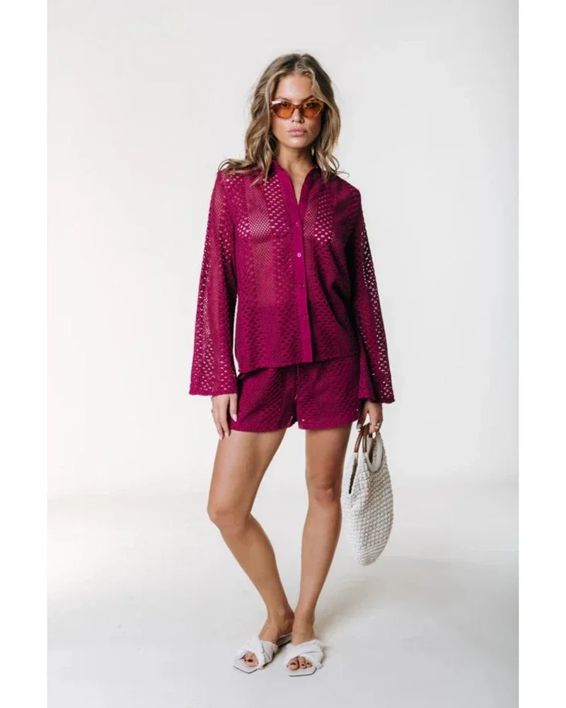 Lexi Crochet Blouse Bordeaux Lexi Crochet Blouse Bordeaux