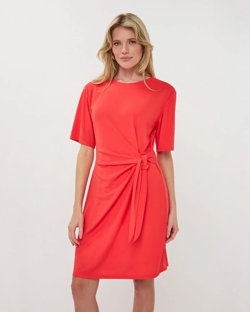 Dress short bow Rood Dress short bow Rood