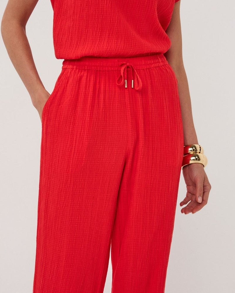 Trousers fancy crinkle Rood Trousers fancy crinkle Rood