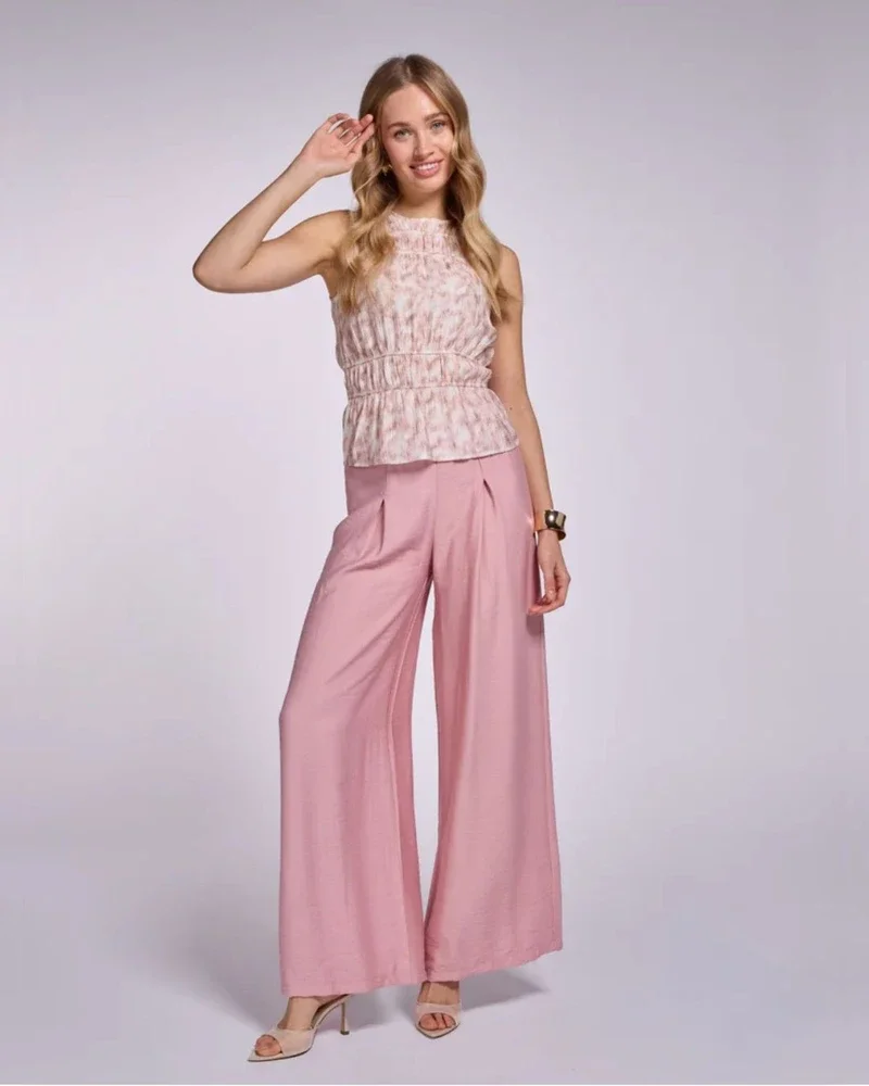 Petra Wide Trouser Roze Petra Wide Trouser Roze