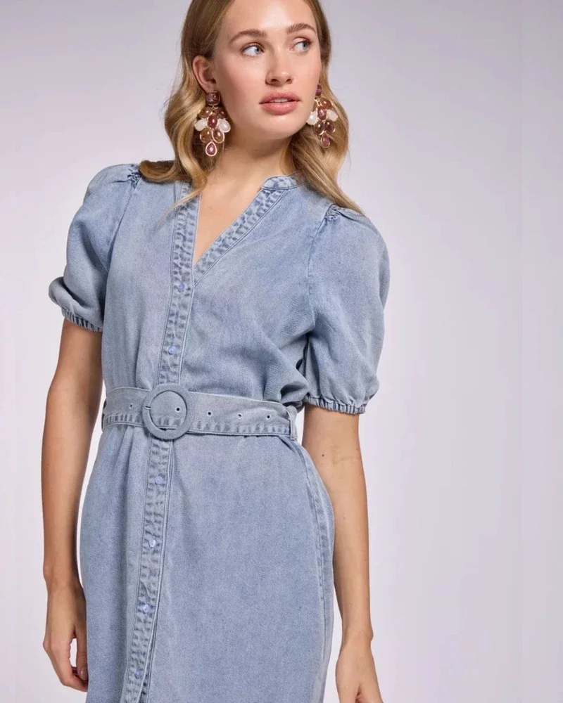 Dael Tencel Denim Dress Blauw Dael Tencel Denim Dress Blauw