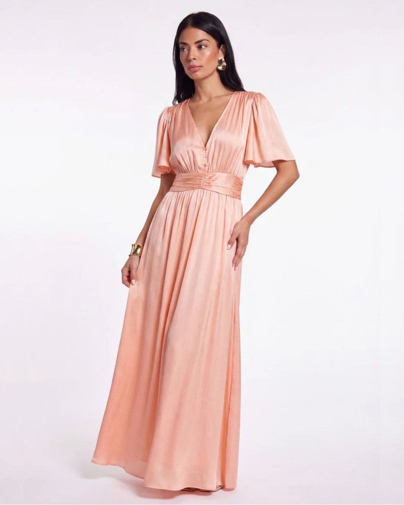 Domia Satin Maxi Dress Roze Domia Satin Maxi Dress Roze