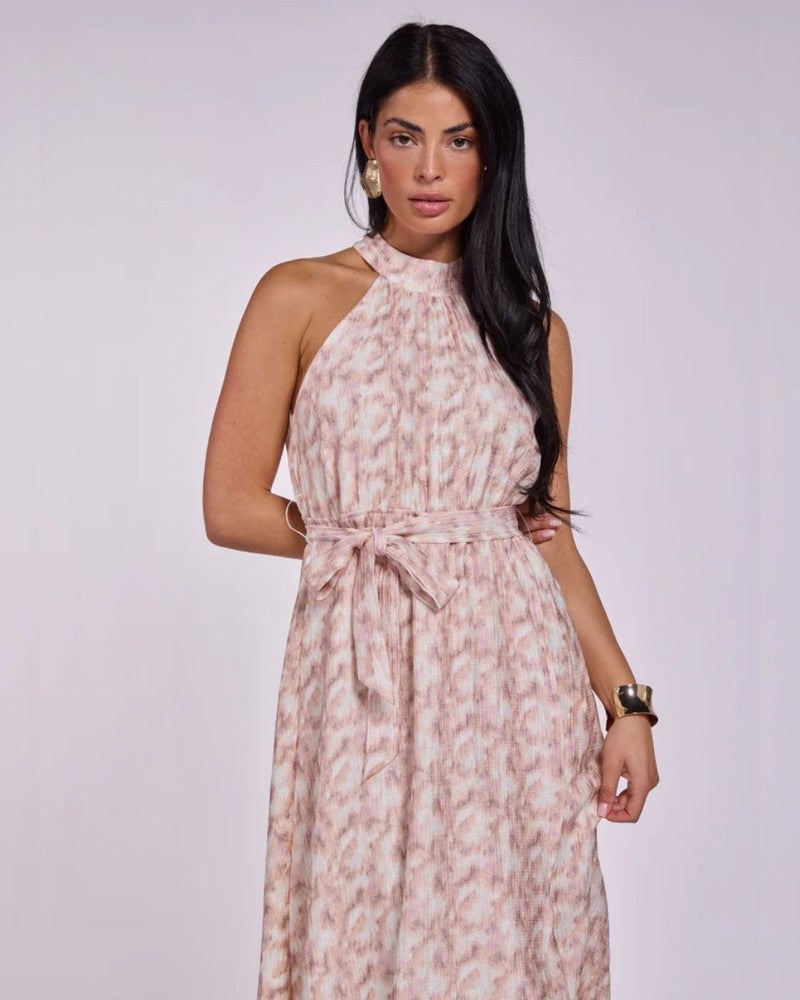 Domi Halter Midi Dress Roze Domi Halter Midi Dress Roze