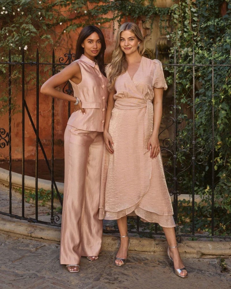 Lolani Shine Wide Trouser Roze Lolani Shine Wide Trouser Roze