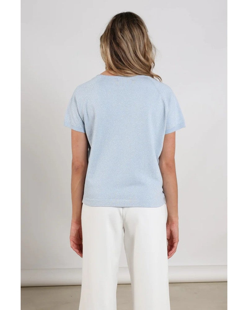 Anita Top Glitter Lurex Licht Blauw Anita Top Glitter Lurex Licht Blauw