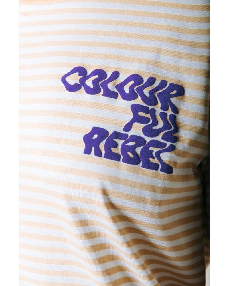 Puff Logo Stripe Loosefit Tee Geel Puff Logo Stripe Loosefit Tee Geel
