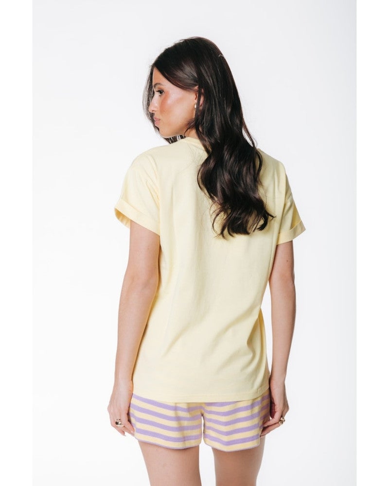 Uni Logo Boxy Tee Geel Uni Logo Boxy Tee Geel