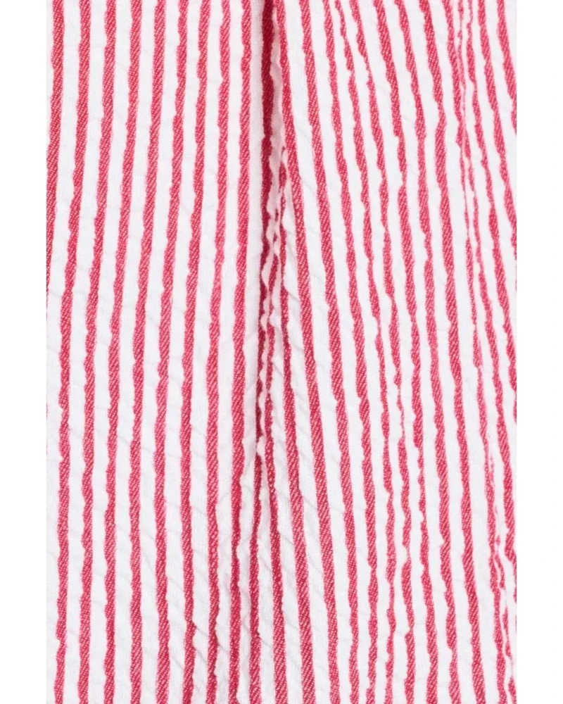 BLOUSE - Seersucker Red White Rood BLOUSE - Seersucker Red White Rood