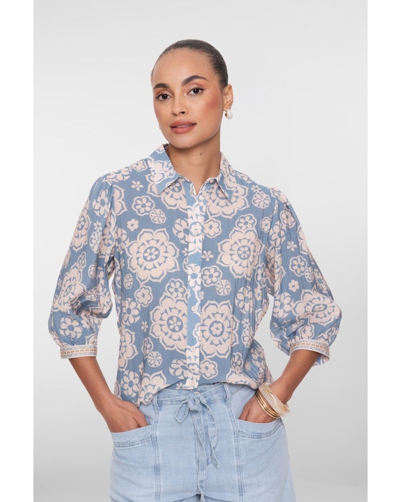Blouse Flower Cloud Blauw Blouse Flower Cloud Blauw