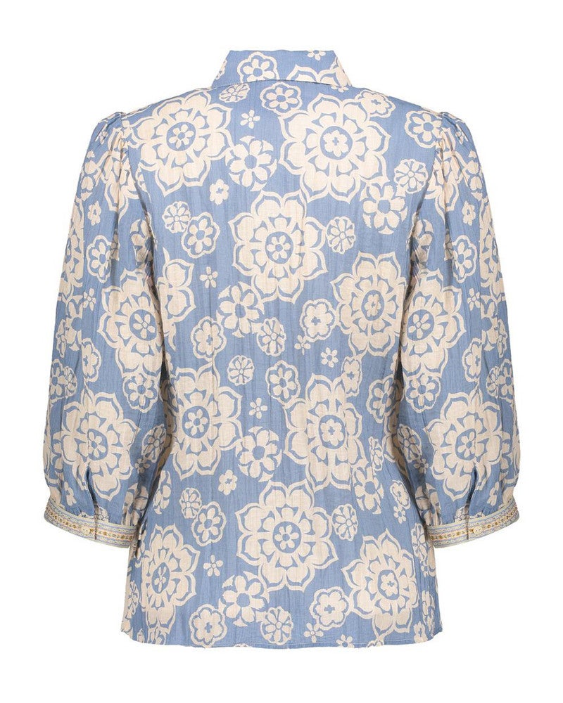 Blouse Flower Cloud Blauw Blouse Flower Cloud Blauw