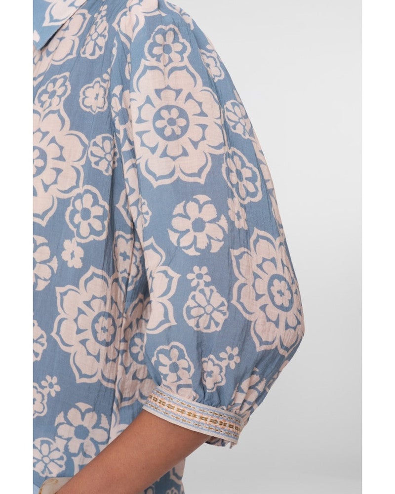 Blouse Flower Cloud Blauw Blouse Flower Cloud Blauw