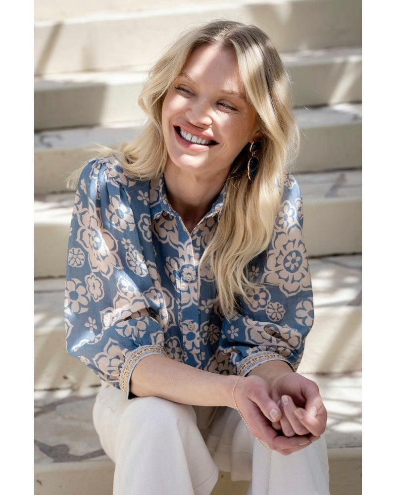Blouse Flower Cloud Blauw Blouse Flower Cloud Blauw