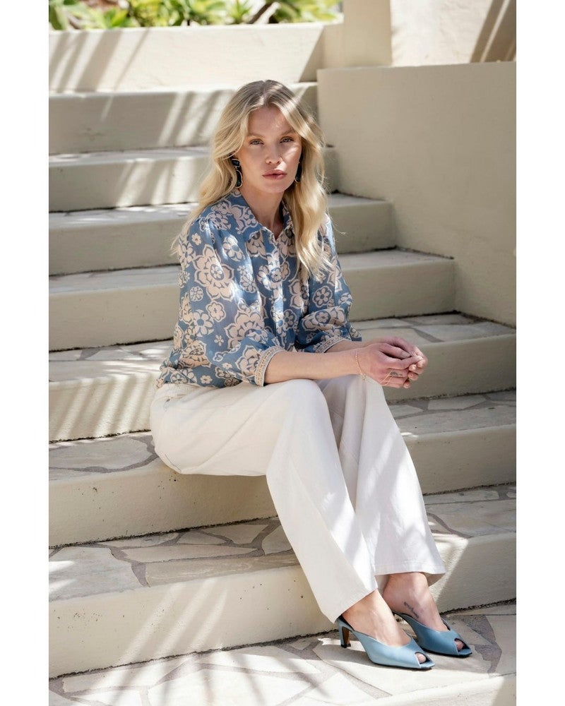 Blouse Flower Cloud Blauw Blouse Flower Cloud Blauw