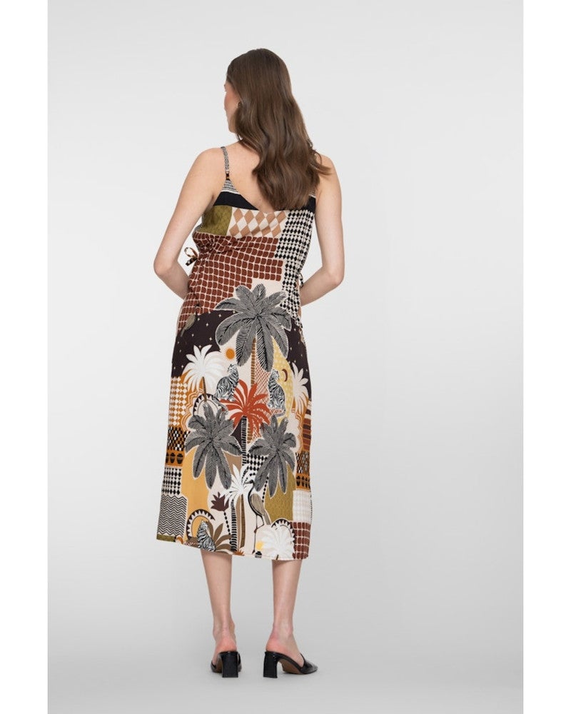 Midi Dress Palmtree Check Bruin 1 Midi Dress Palmtree Check Bruin 1