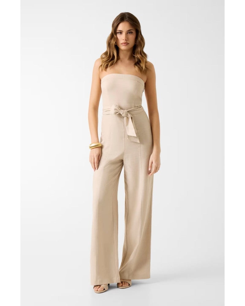 Jackie Linen Jumpsuit Zand Jackie Linen Jumpsuit Zand