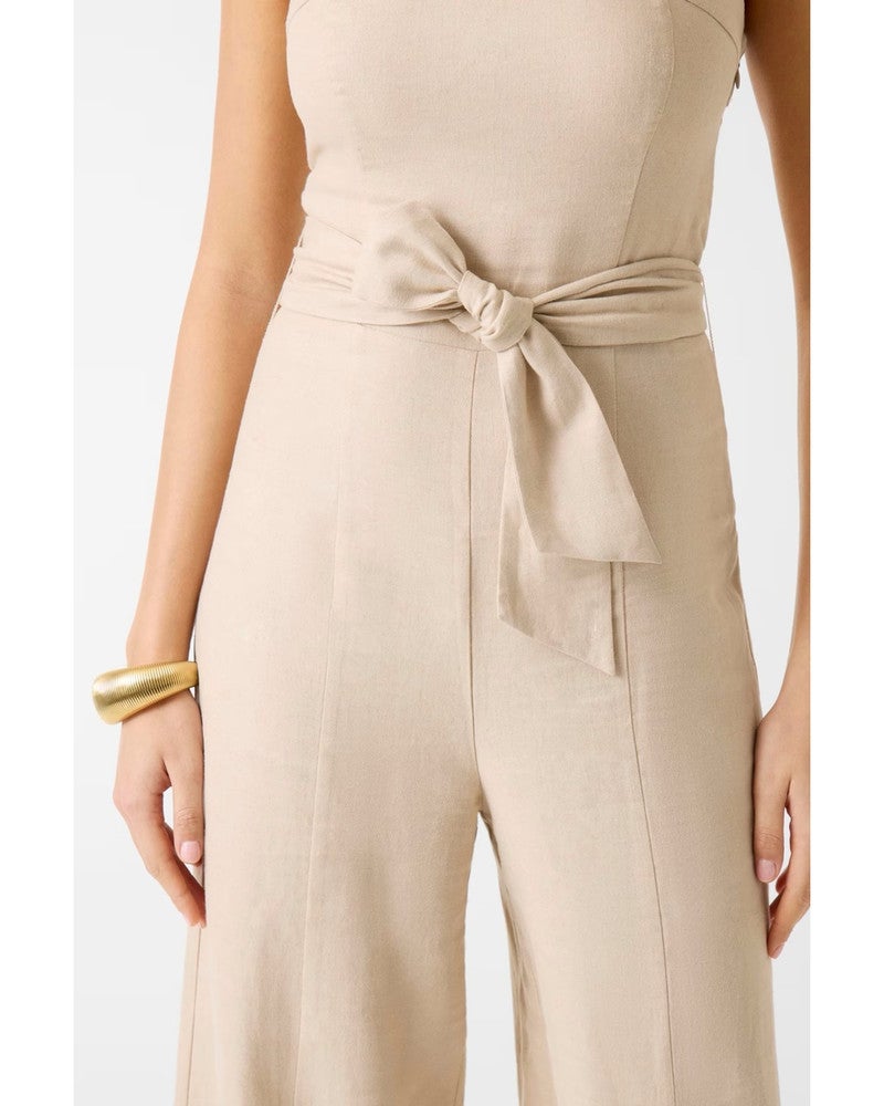Jackie Linen Jumpsuit Zand Jackie Linen Jumpsuit Zand