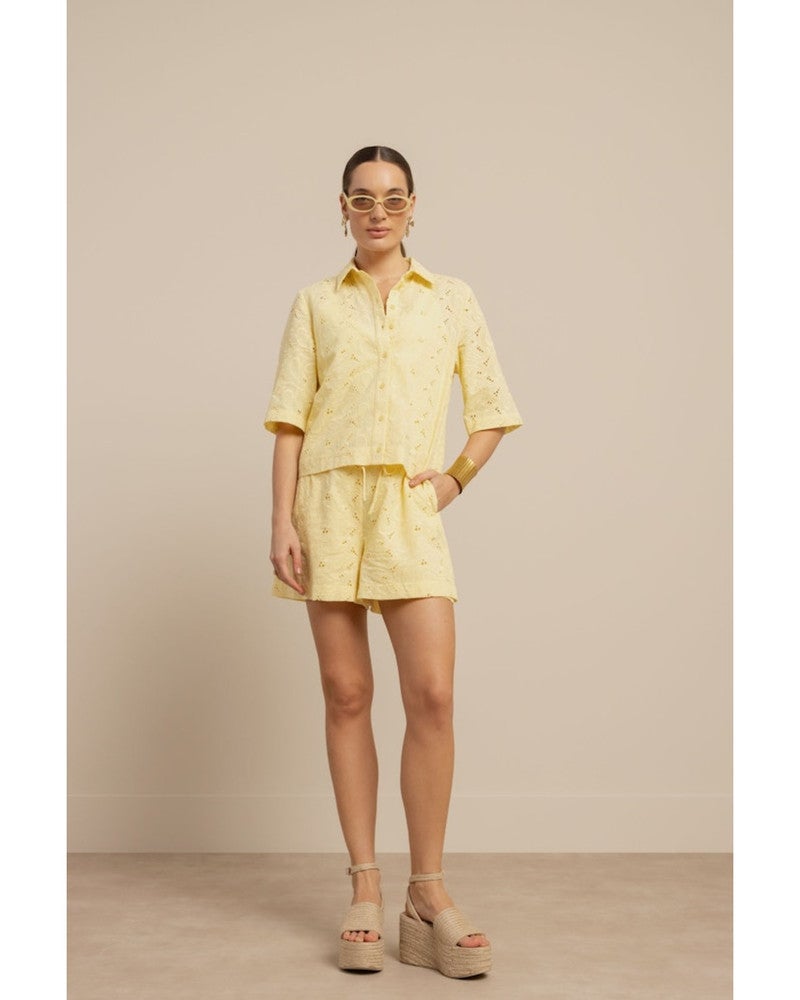 Nyra broderie blouse Geel Nyra broderie blouse Geel