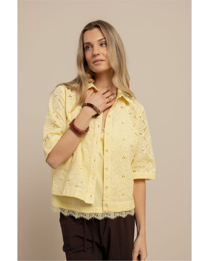 Nyra broderie blouse Geel Nyra broderie blouse Geel