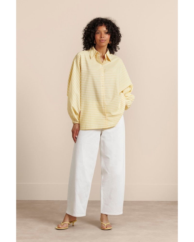 Yuki poplin stripe blouse Geel Yuki poplin stripe blouse Geel