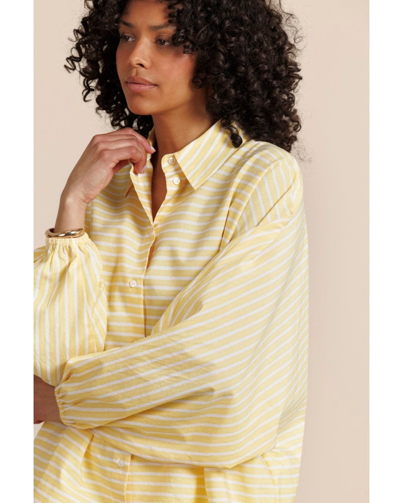 Yuki poplin stripe blouse Geel Yuki poplin stripe blouse Geel
