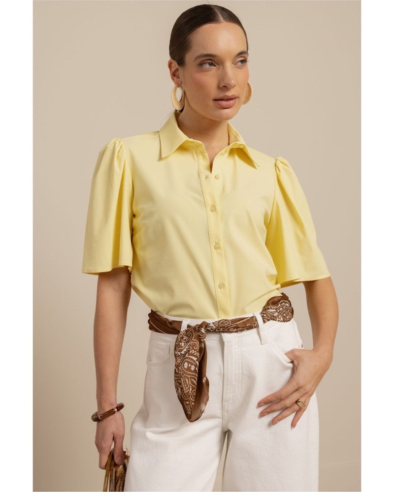 Poppy butterfly blouse Geel Poppy butterfly blouse Geel