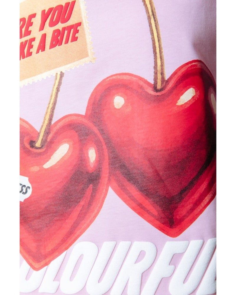 Sweet Cherry Oversized Tee Roze Sweet Cherry Oversized Tee Roze