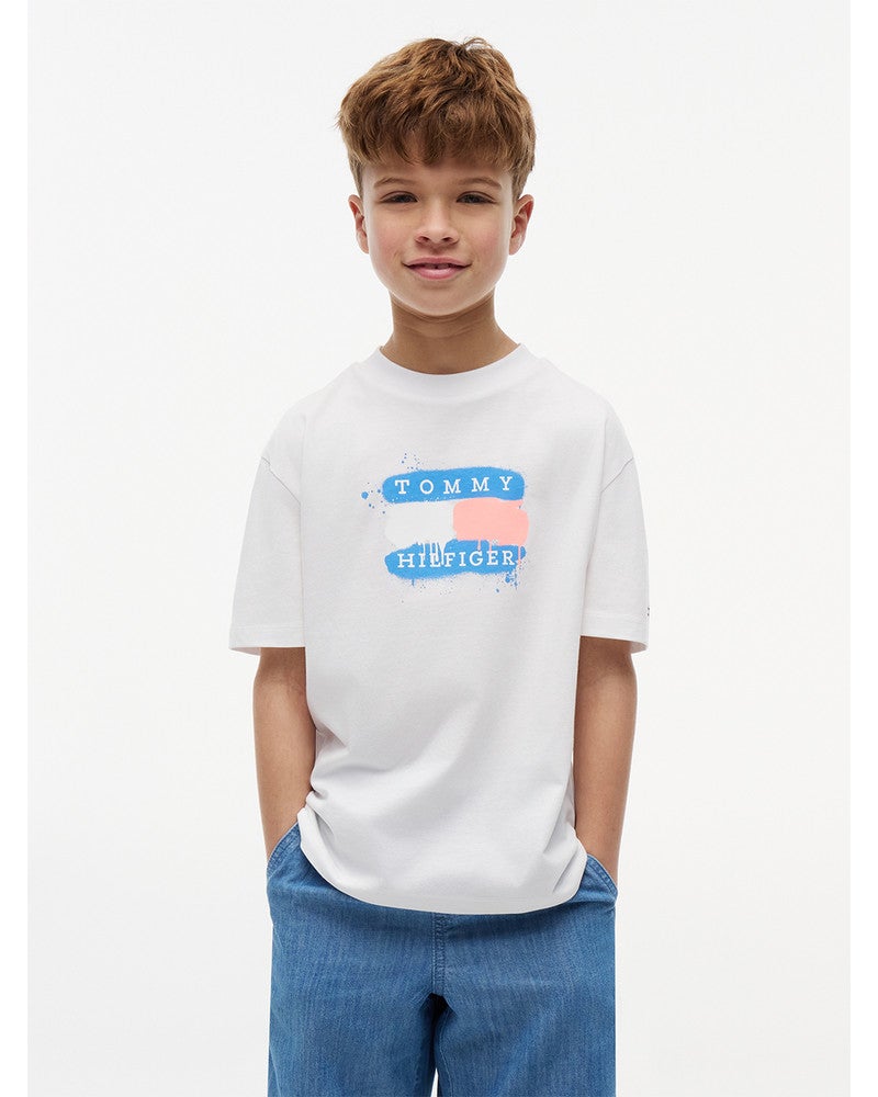 TOMMY FLAG GRAFFITI T-SHIRT Wit 1 TOMMY FLAG GRAFFITI T-SHIRT Wit 1