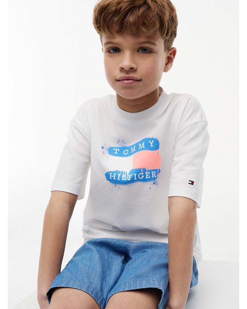 TOMMY FLAG GRAFFITI T-SHIRT Wit 1 TOMMY FLAG GRAFFITI T-SHIRT Wit 1