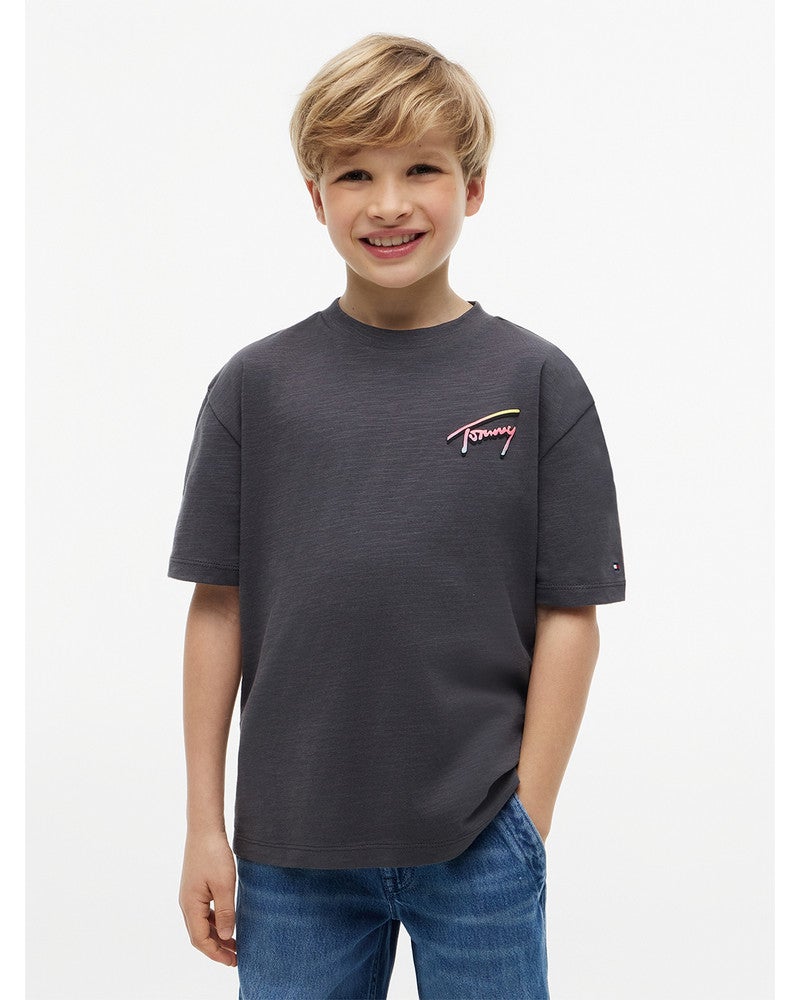 TOMMY SEASONAL GRAPH T-SHIRT Zwart 1 TOMMY SEASONAL GRAPH T-SHIRT Zwart 1