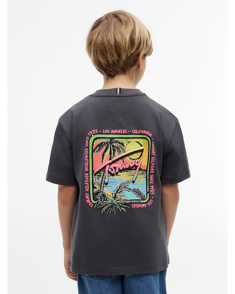 TOMMY SEASONAL GRAPH T-SHIRT Zwart 1 TOMMY SEASONAL GRAPH T-SHIRT Zwart 1