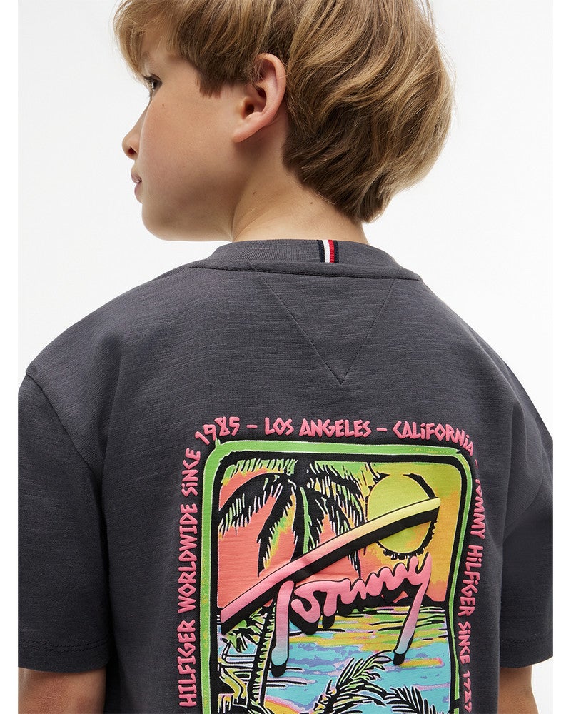 TOMMY SEASONAL GRAPH T-SHIRT Zwart 1 TOMMY SEASONAL GRAPH T-SHIRT Zwart 1