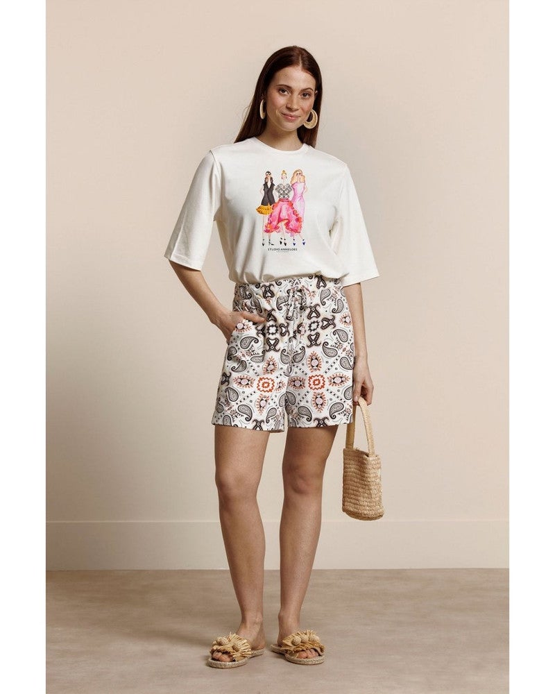 Fiore anniversary round neck t-shirt Ecru Fiore anniversary round neck t-shirt Ecru